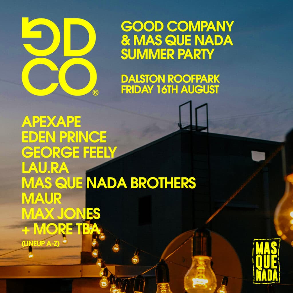 Good Company summer party at Dalston Roofpark lineup.